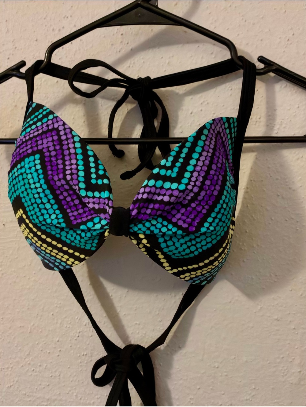 Aqua Couture Dotted Chevron Push-Up Bikini Top - 8